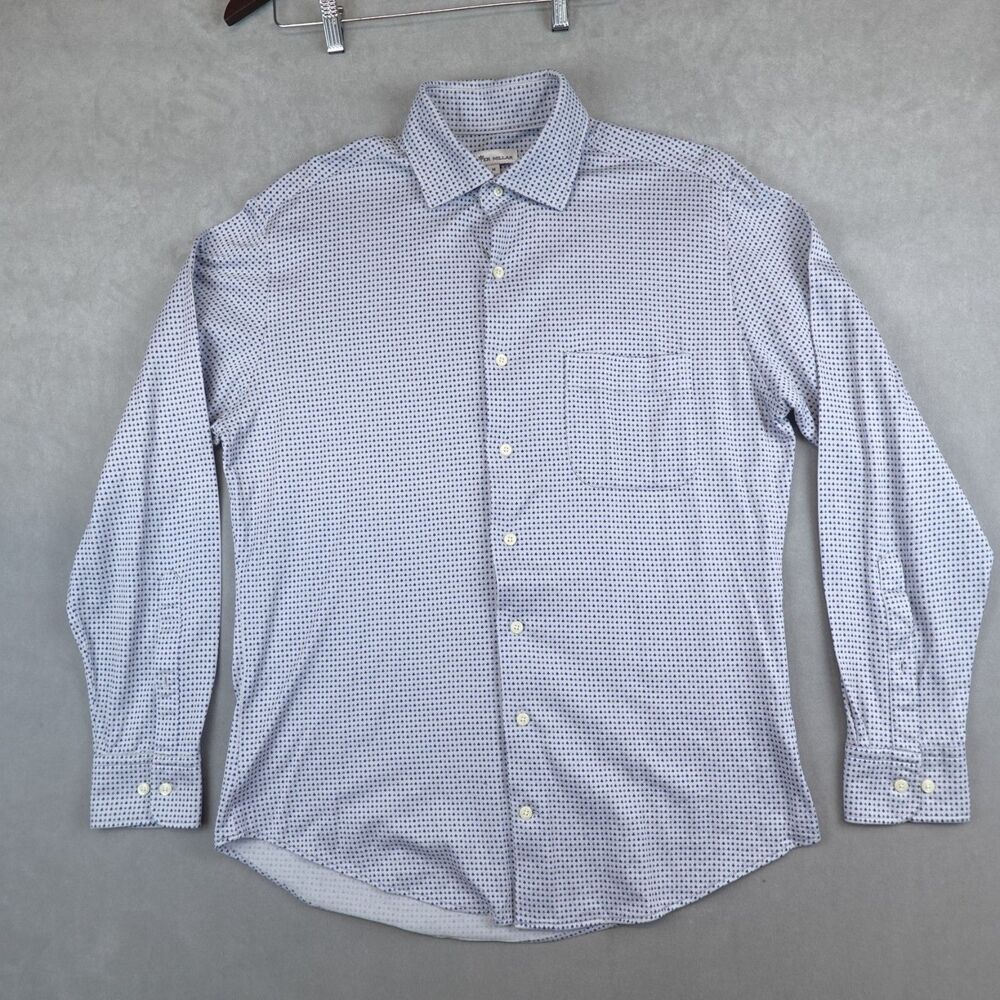 Peter Millar Shirt Mens Medium Clover Print Long Sleeves Button Up